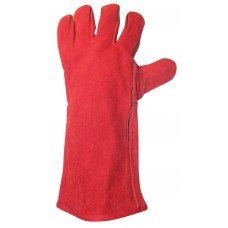 CSM Red Leather Garden Gauntlet Gloves