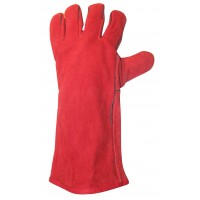 CSM Red Leather Garden Gauntlet Gloves